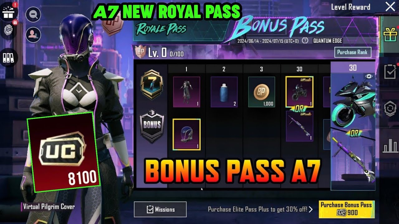 Bonus Pass A7 Leaks | 1 To 110Rp | Dp Upgrade | Bike Upgrade Skin ...