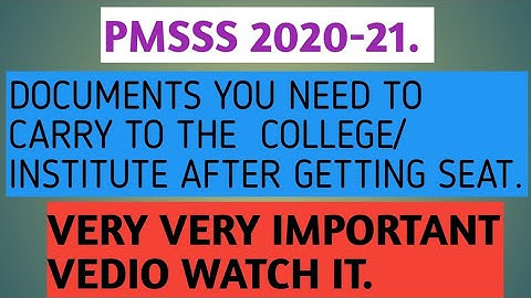 PMSSS J&K// What All Documents U Need To Carry To College  After Seat Confirmation//Watch Full.