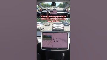 FSD 12.3.6 disengaged due to abrupt lane change to passing lane. CVS Test #teslafsd #fsdbeta #fsd