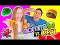 GUMMY vs REAL FOOD ¡EXTREMO! 🤢 Comer Ranas, Cerebro Y Ojos!!! ¡ASCO! | Katie Angel