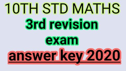 10th std maths third revision exam answer key 2020 (onewords)