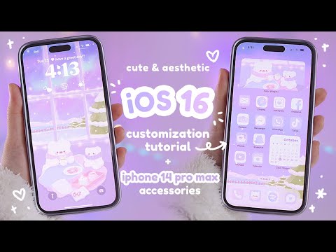 how I make my iphone 14 pro max cute u0026 aesthetic ☁️ | iOS 16, custom phone theme + accessories ??‍❄️