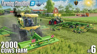 Cutting GRASS SILAGE for 2000 COWS w/ Krone BIG M | 2000 Cows Farm Ep.6 | Farming Simulator 22