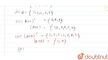 Let U={1,2,3,4,5,6,7,8,9}, A={1,2,3,4},B={2,4,6,8} and C={3,4,5,6} Find : (i) A\