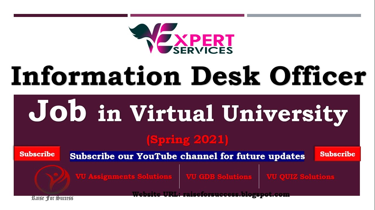 Apply For Information Desk Officer in Virtual University 
