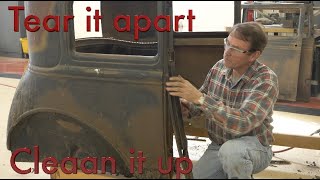 EP 2 My derelict 1931 Model A Victoria restoration.  Picking up the body and sandblasting