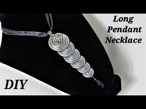 polymer-clay-tutorials-|-gorgeous-long-pendant-polymer-clay-necklace-with-noodles