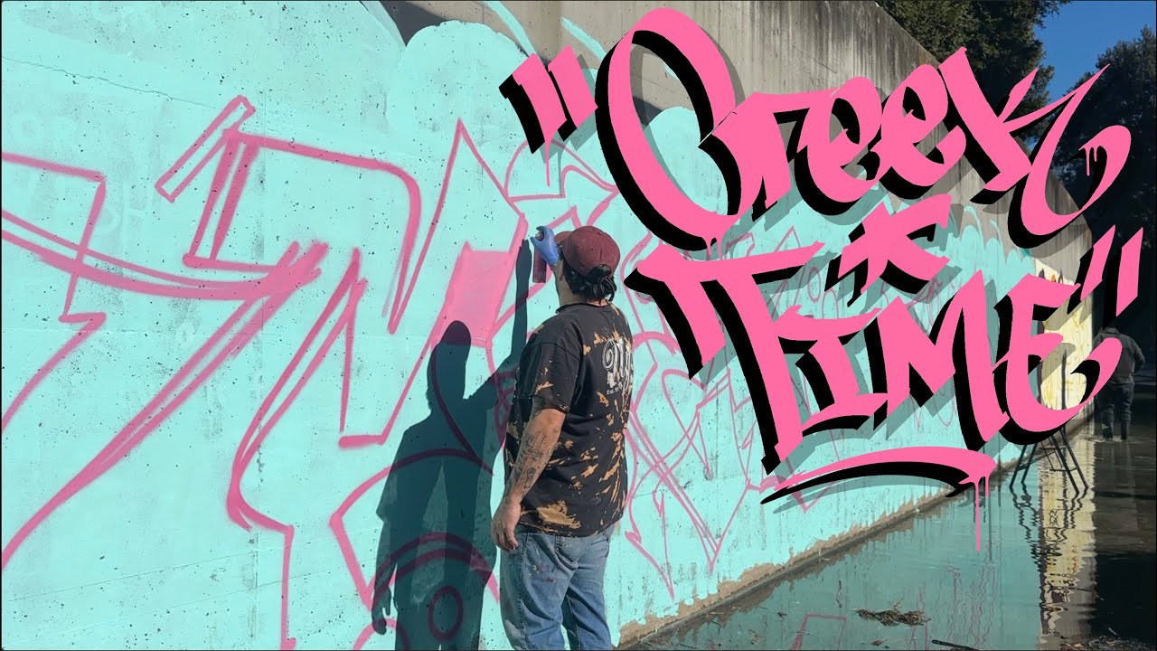 Painting graffiti in the same creek...