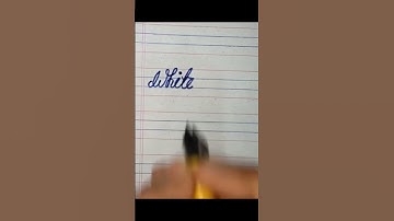 "White" in Cursive Writing | #shorts #calligraphy