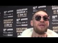 Conor mcgregor on floyd mayweathers team trying to jump him on stage and wanting to fight floyd