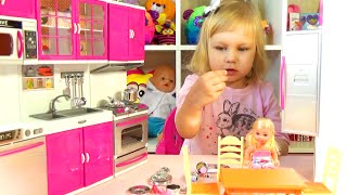 Кухня для куклы Барби распаковка Kitchen for Barbie doll unboxing Кухня для куклы Барби распаковка Kitchen for Barbie doll unboxing