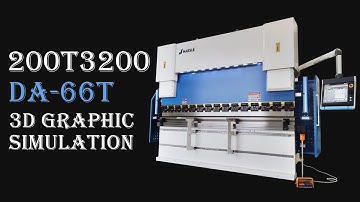 WE67K-200T3200 Hydraulic CNC Press Brake with DA-66T 3D graphic bending simulation, 6+1 Axis
