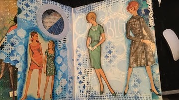 Mixed Media Paper Dolls Altered Book Project -  Video #5 PAGE PREP & BACKGROUND