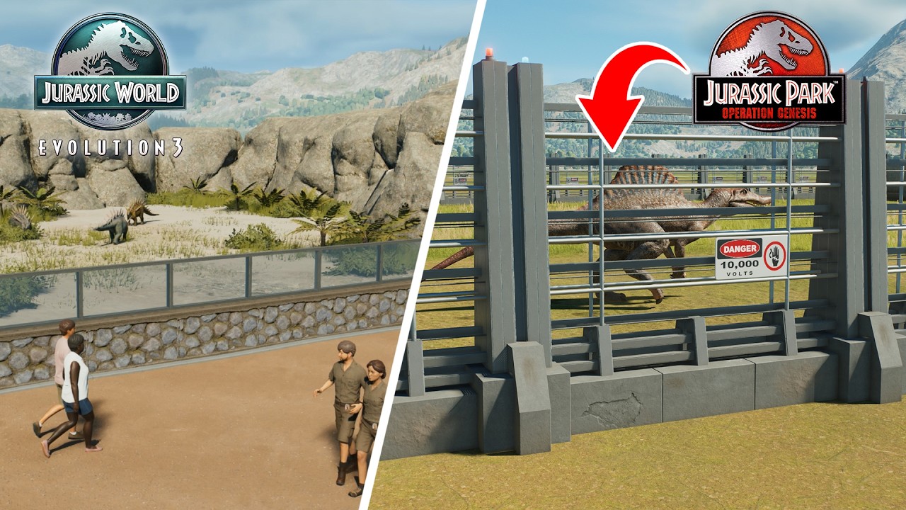 Testando cercas customizáveis no Jurassic World Evolution 3