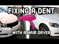 Car Repair on a budget - Fixing a dented bumper with a hair dryer Toyota Tacoma