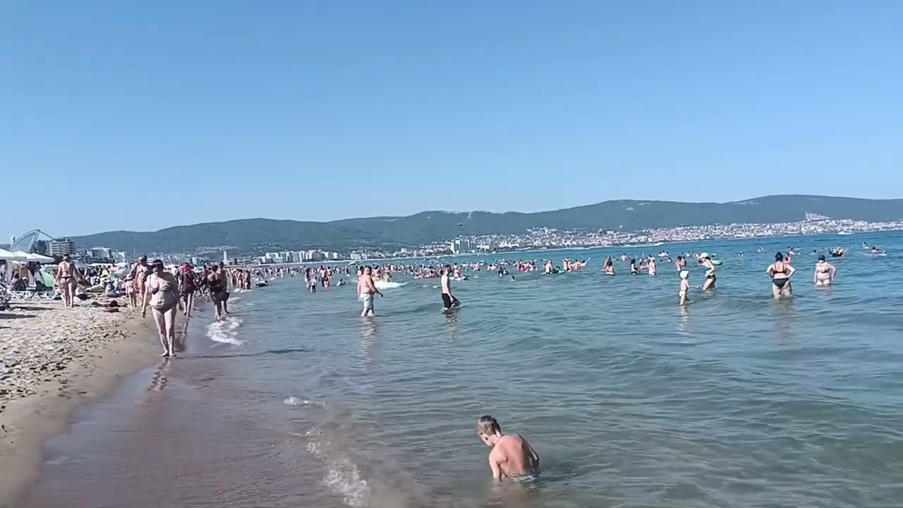 Болгария Солнечный Берег море пляж летом и осенью