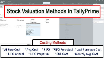 Stock Valuation Methods In TallyPrime