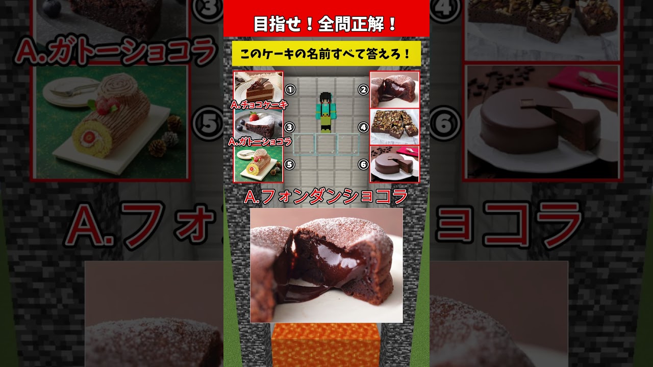 【クイズ】目指せ全問正解!マグマに飲まれるな!【チョコケーキ編】#クイズ #minecraft #マイクラ #マインクラフト