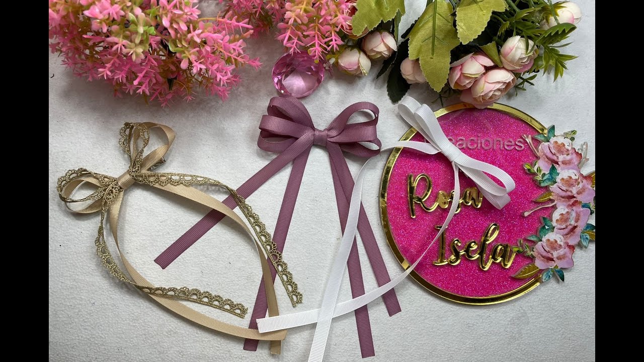 lazo coquetee básico listón delgado VIDEO No.1053 creaciones rosa isela