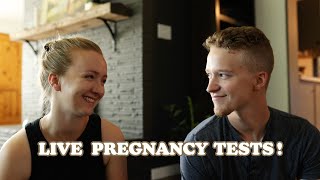 🥹 Finding out we&#39;re pregnant!!! | LIVE pregnancy tests