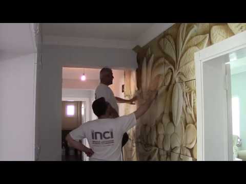 Incideko Yapracik Antre Mutfak 3d Duvar Kagidi Zemin Kaplama Mutfak Tezgah Arasi Cam Uygulama Youtube