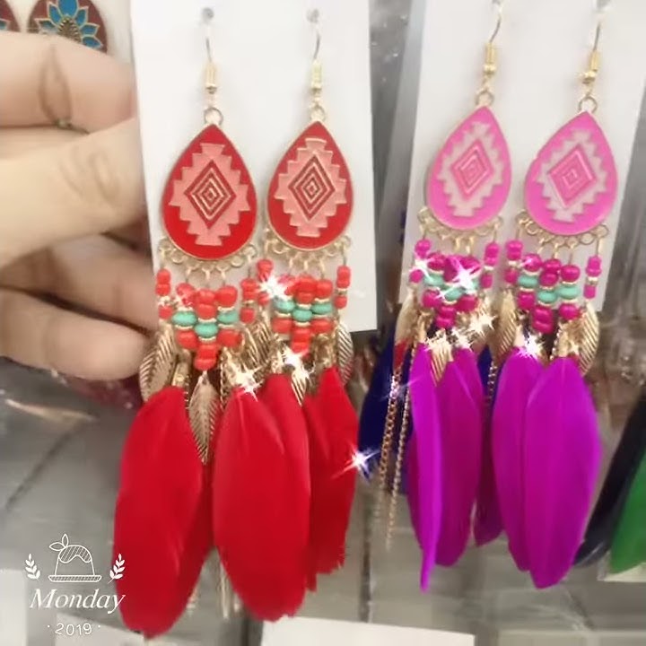 Feather Earrings for Wholesale from PM Borong at GM Klang Malaysia
