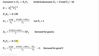 General Equilibrium: Two Consumers with Cobb Douglas and Perfect Complements Utility Functions