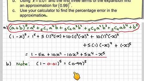 Using the binomial theorem to approximate a power