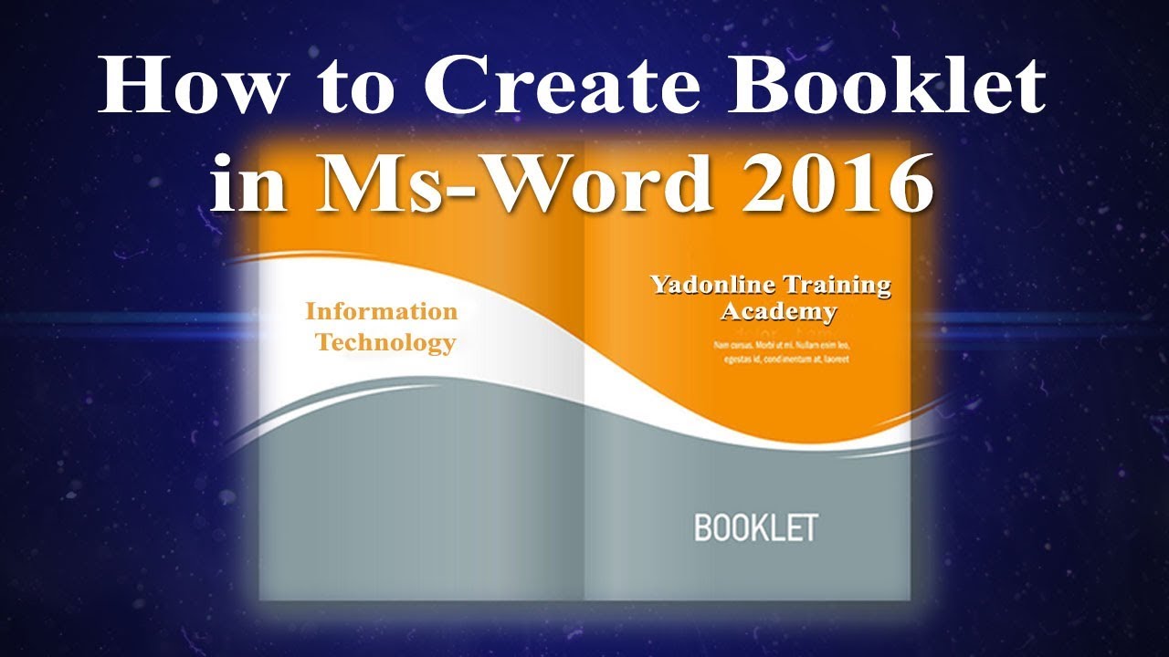 How To Get A Booklet Template On Word