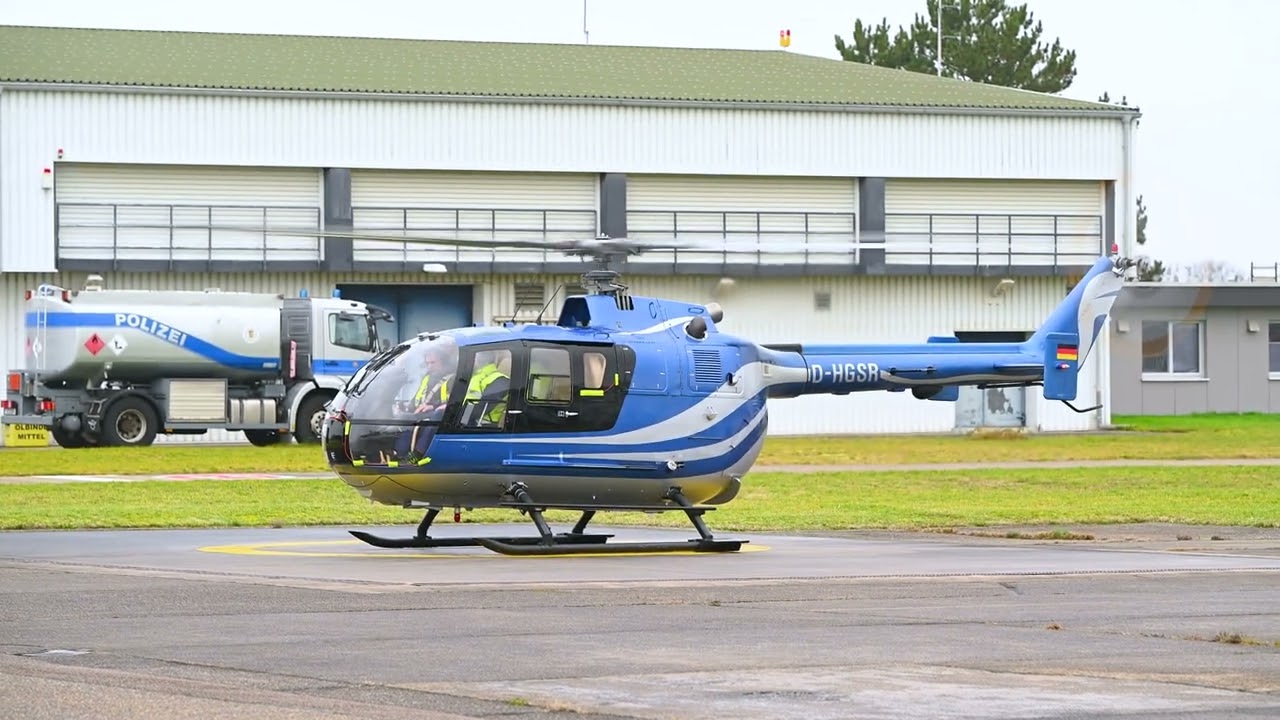 4Kᵁᴴᴰ | Firma Motorflug | Start MBB BO 105 CBS-5 | D-HGSR | Baden Airpark