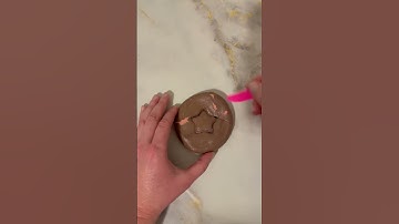 Squid Game Brown air dry clay dalgona cookie #shorts #airdryclay #squidgamechallenge