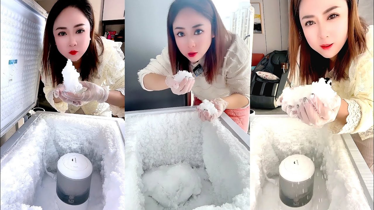 SOLO / WHITE ICE EATING / FREEZER FROST EATING & SCRAPING. ICE EATING