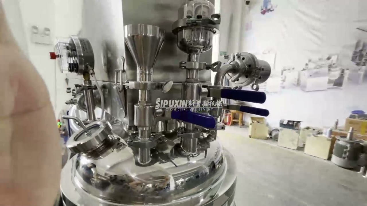 50L steam heating vacuum emulsifying mixer (bottom homogenizer)