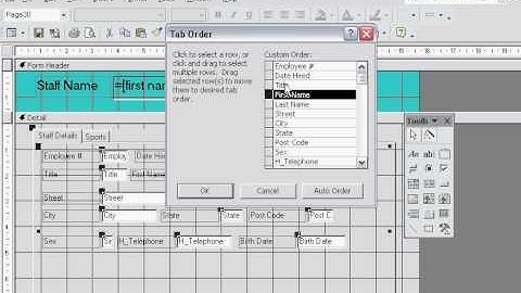 Access - Forms Tab Order
