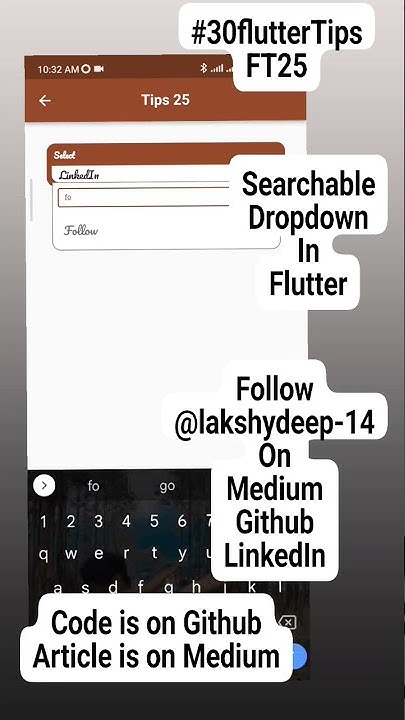 FT25 Searchable DropDown In Flutter | #flutter #30flutterTips # ...