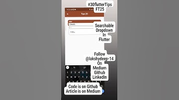 FT25 Searchable DropDown In Flutter | #flutter #30flutterTips #lakshydeepVikram