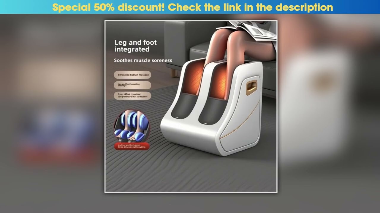 Foot Calf Massager Heat Plantar Relief Circulation Shiatsu Deep Kneading Compression Adjustable