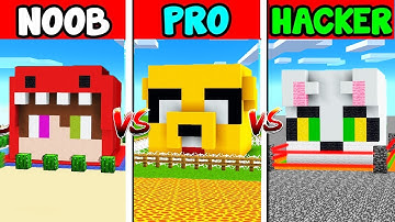 MINECRAFT: BASE NOOB VS PRO VS HACKER 😂🏠 CASA DE ACENIX vs MIKECRACK vs RAPTOR
