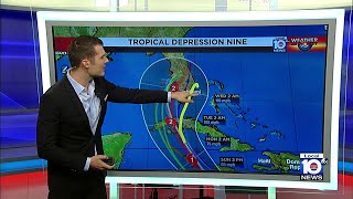 Tropical Depression Nine 9 a.m. Friday forecast screenshot 2