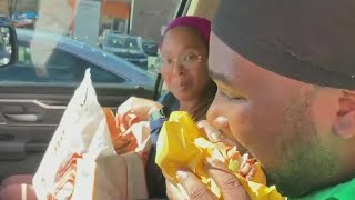 Cars line up for opening day at Whataburger
