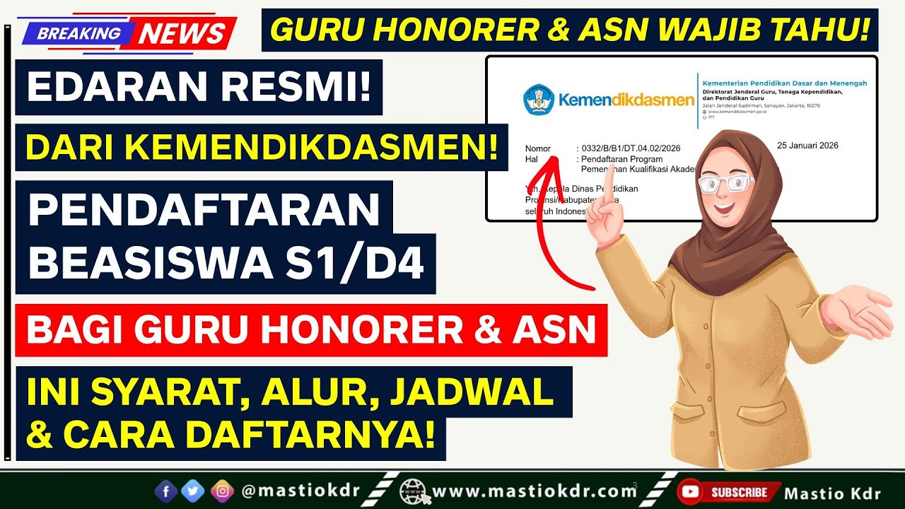 SE Terbaru 25/01/2026! Kesempatan Baik Guru Honorer & ASN! Ini Syarat, Alur, Jadwal & Cara Daftar!