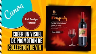 Canva Images pour Réseaux Sociaux : Créer un design Canva Premium de Promotion de Collection de Vin screenshot 1