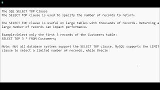 What Is The SQL SELECT TOP Clause  #75dayshardchallenge57/75 #sqldatabase #sqlforbeginners