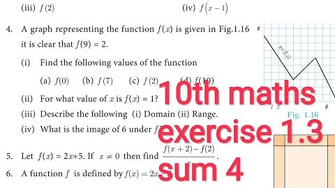 10th maths EXERCISE 1.3 SUM 4 english medium in tamil tamil medium UNIT 1 Relations and Functions