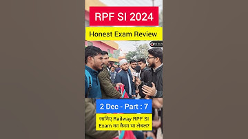 RPF SI 2024 Exam Review Today🔥2 december