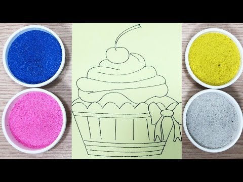 Video Tô màu tranh cát bánh ngọt cupcake - Coloring cupcake... - youtube