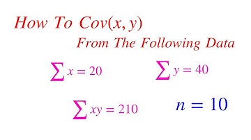How To Find Covariance Between x and y From Given Data || Probability and Statistics Solved Problem