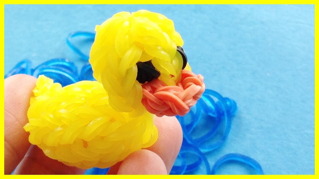 Rainbow Loom Charms 3D Rubber Ducky How To Make With Loom Bands 