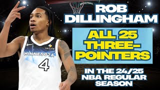 Rob Dillingham - All 25 THREE-POINTERS in The 24/25 NBA Rookie Season for Minnesota Timberwolves