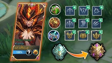 KARRIE BEST BUILD AND EMBLEM TO EASILY REACH MYTHIC THIS SEASON🔥 MLBB